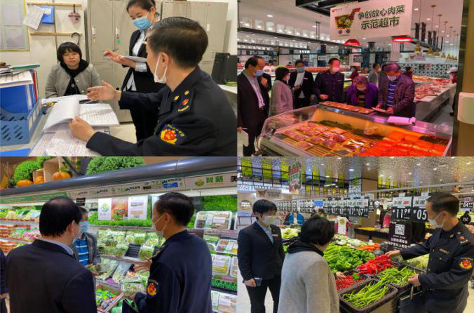 推进“放心肉菜超市”建设，强抓食品安全管理，保障食用农产品质量安全